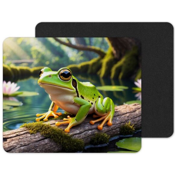 Other - Tree Frog Mouse Pad, Computer Mouse Pad, Green Tree Frog Mouse Pad
